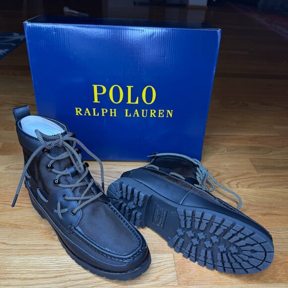 POLO RALPH LAUREN RANGER MID BALLISTIC NYLON BOOTS MEN'S SIZE 9 BLACK - NEW - Picture 2 of 6